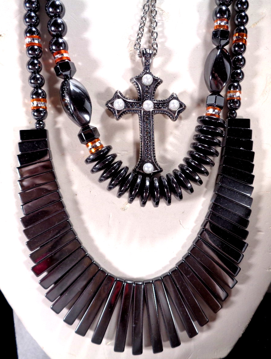 Chunky Mix Blue Red Rhinestone Figural Stone Necklace Bracelet 22 Pc Jewelry Lot