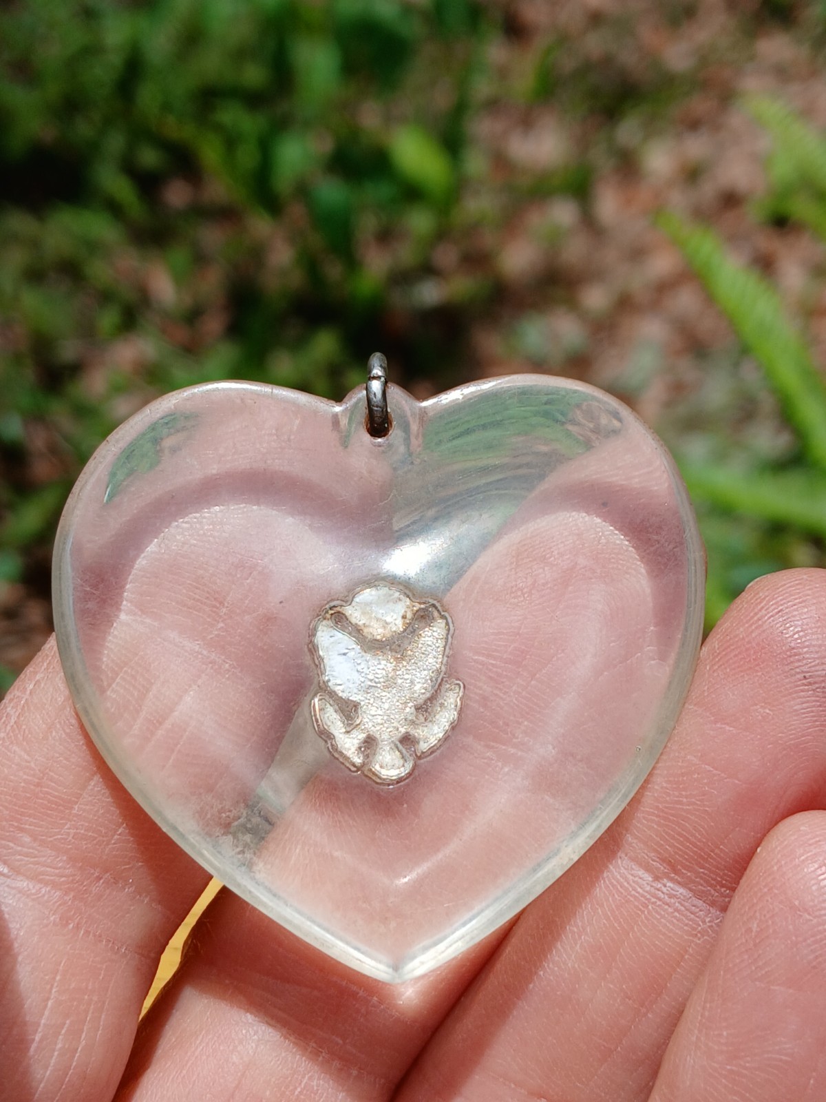 Vintage WWII Lucite Military Sweetheart Jewelry Pendant W/ US Shield Eagle Seal