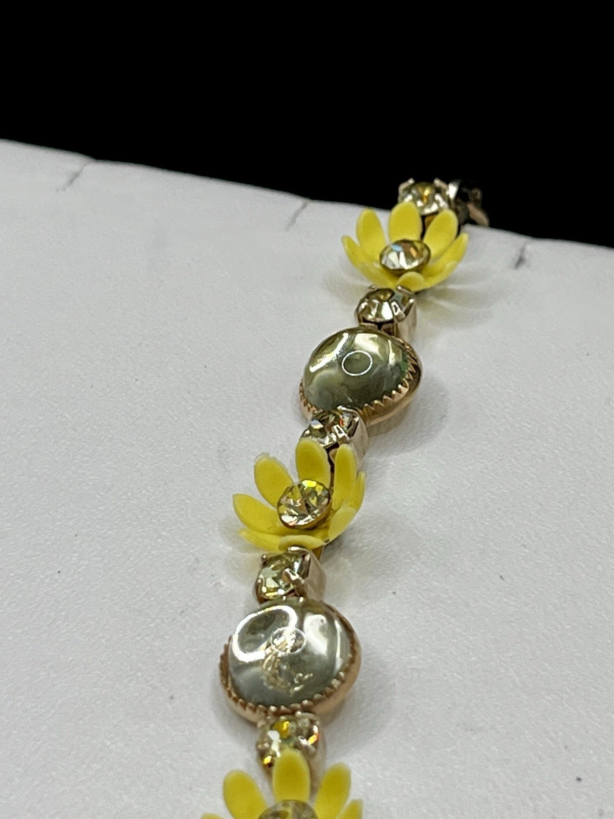 Summer Yellow Daisy Cabochon & Rhinestone MCM STYLE NECKLACE Bracelet set Choker