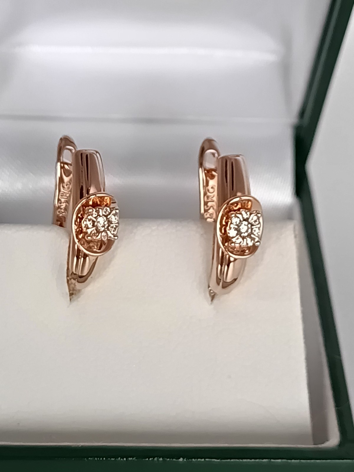 Vintage 1990-s 14 Ct Rolled Gold Zircons Earrings-Hallmarked 585 RG