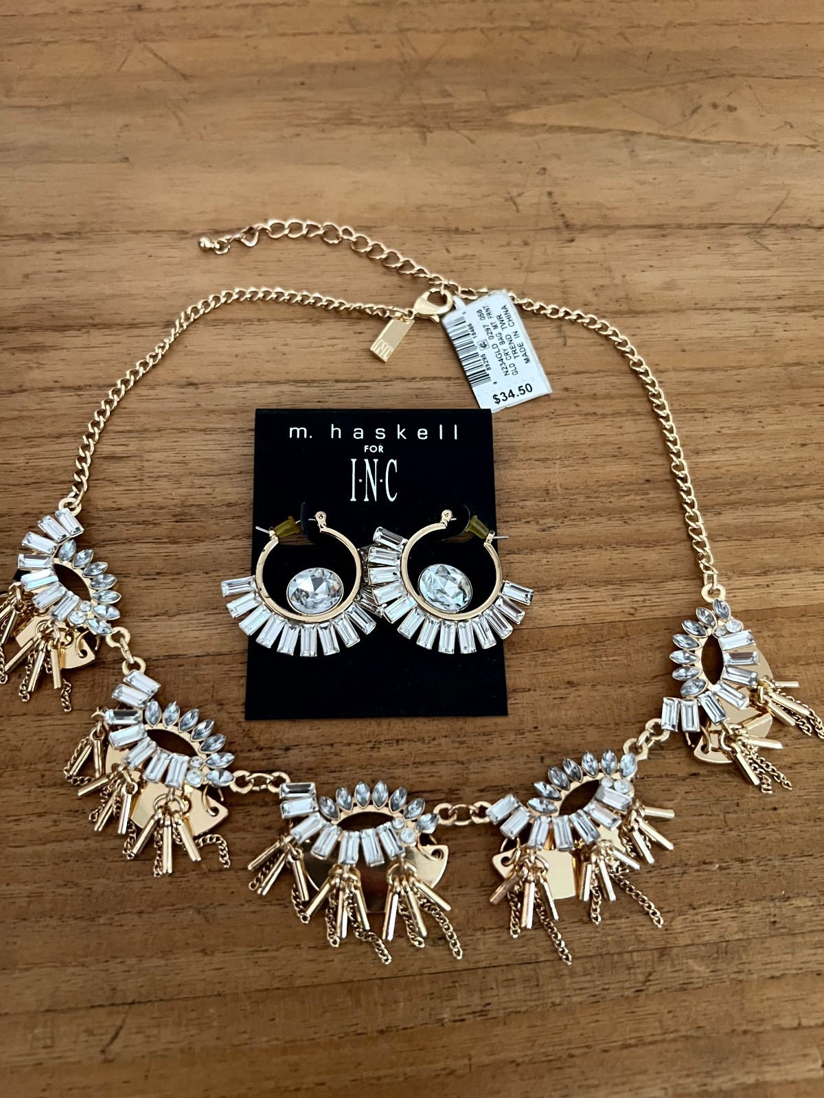 Vintage M. Haskell for INC earrings BN plus other necklace Runway Statement
