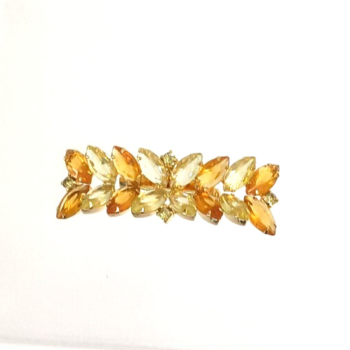 1950’s Quality Two Tone Topaz Rhinestone Bar Pin