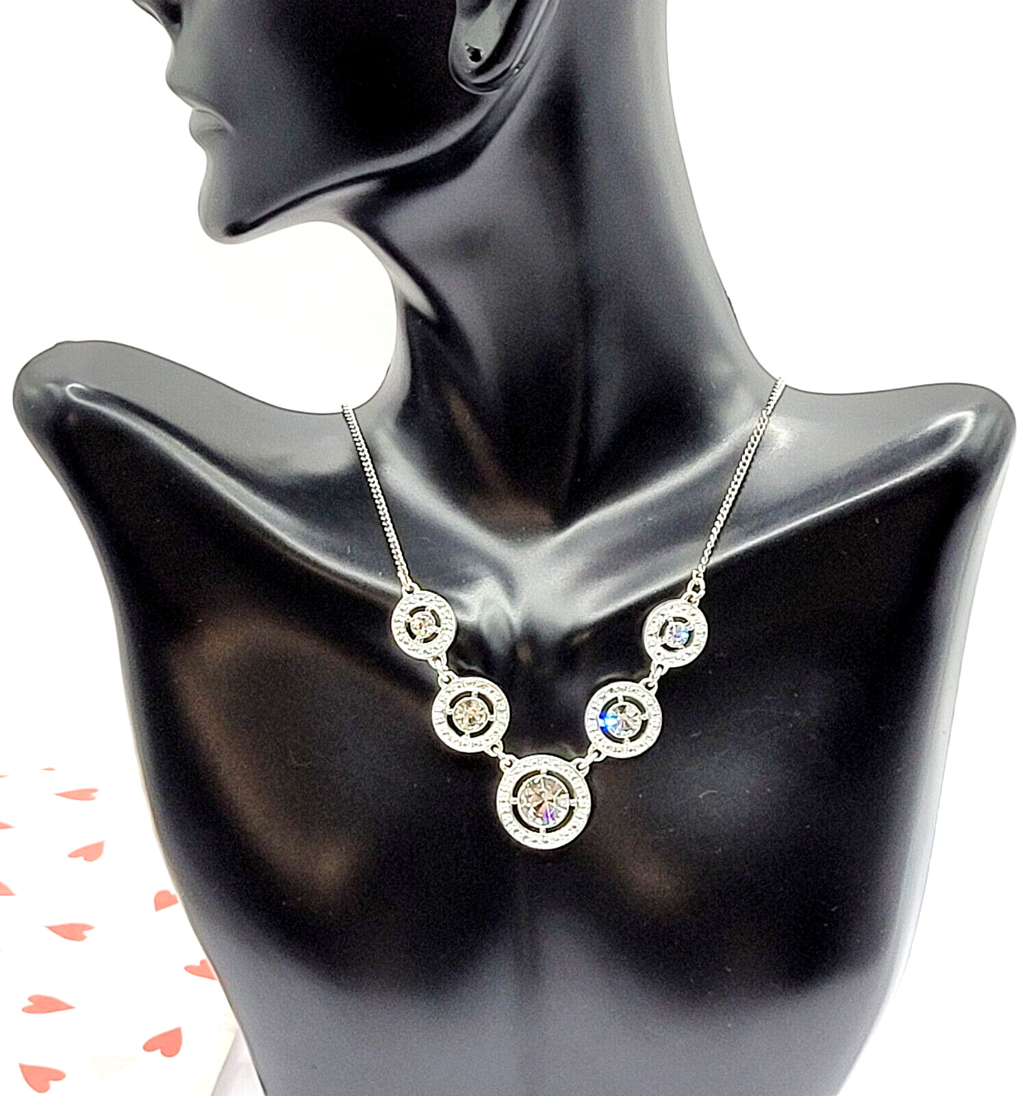 Avon NRT Professional Sparkling Rhinestone Silver Tone Metal Vintage Necklace
