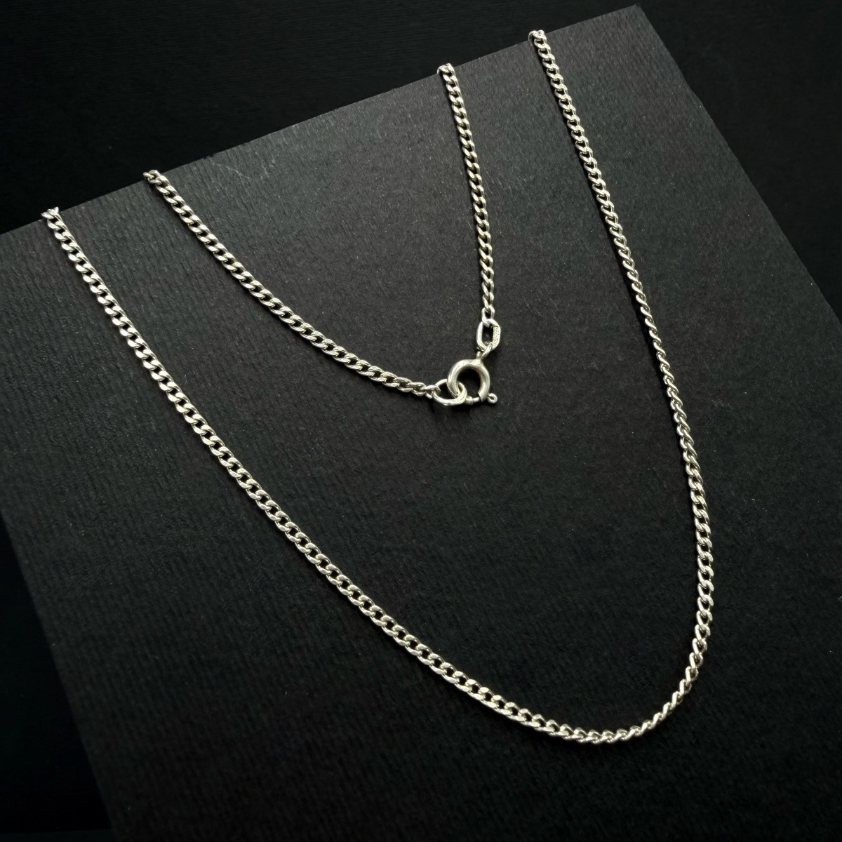 Vintage 925 Sterling Silver Necklace Unisex Jewelry Curb Chain 57 cm