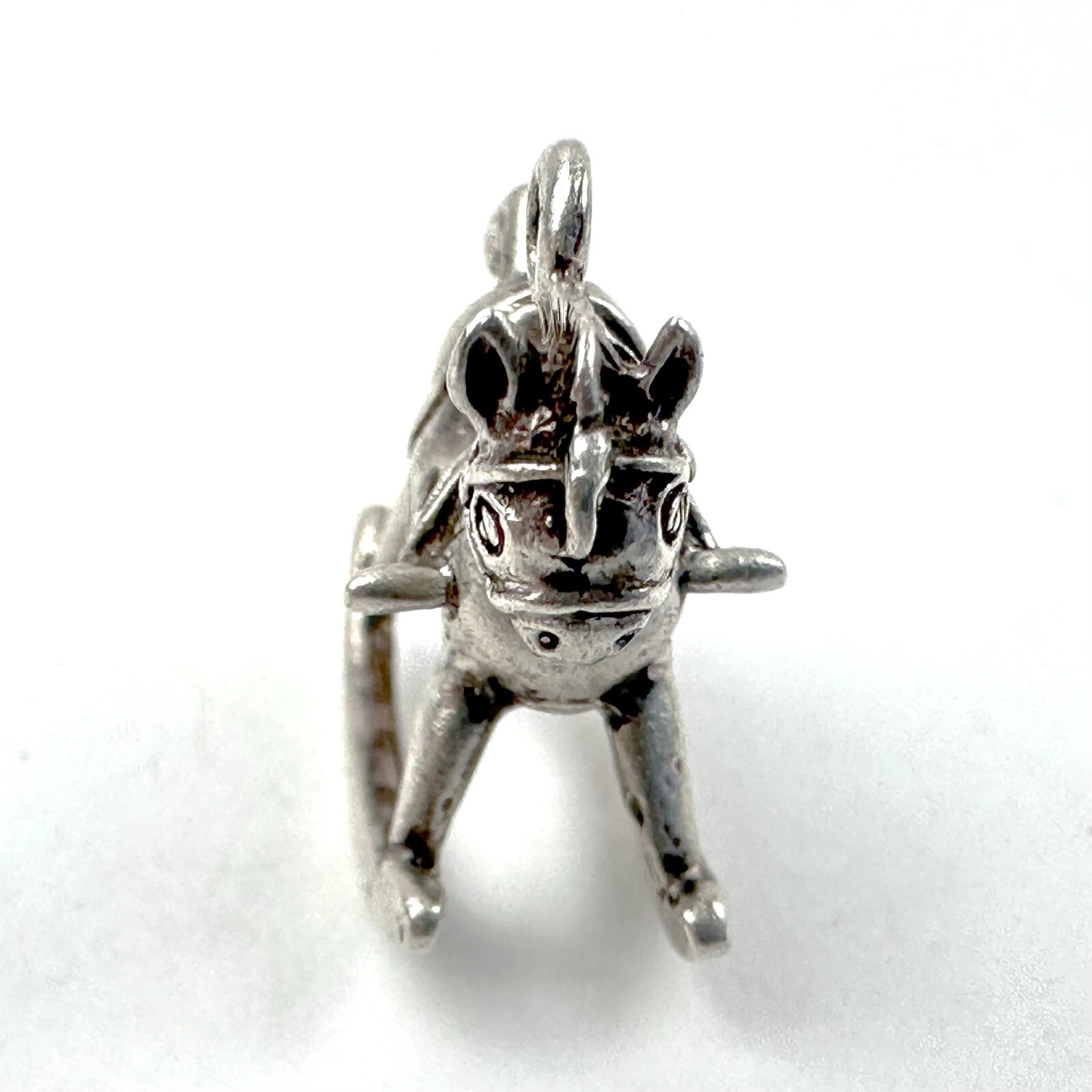 .925 Sterling Silver Charm – Tiny Rocking Horse – Tested Very Good Condition