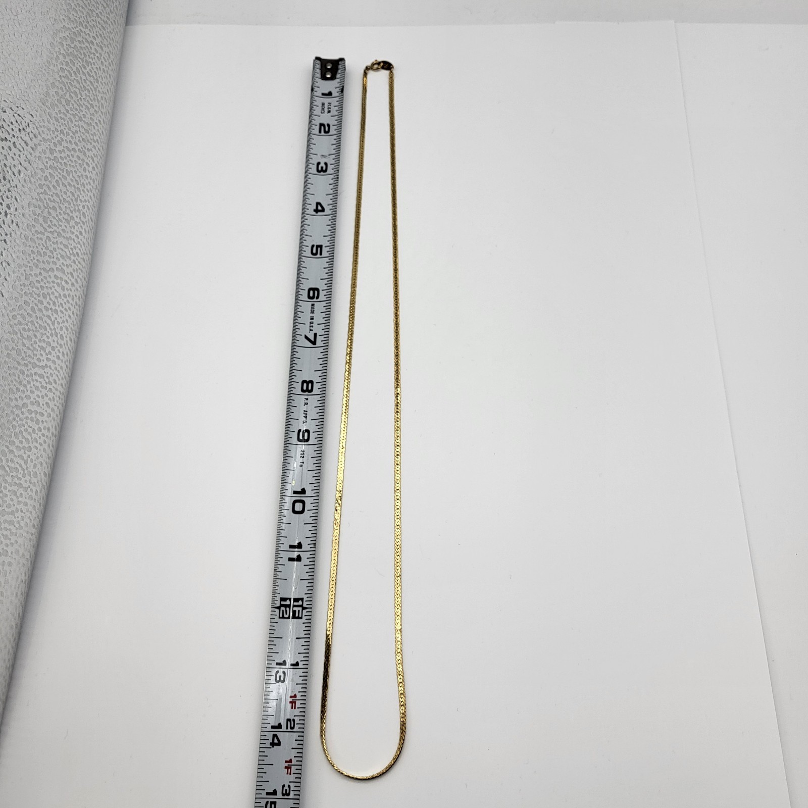 Vintage Trifari Gold Plated Simple Chain Necklace MCM Minimalist