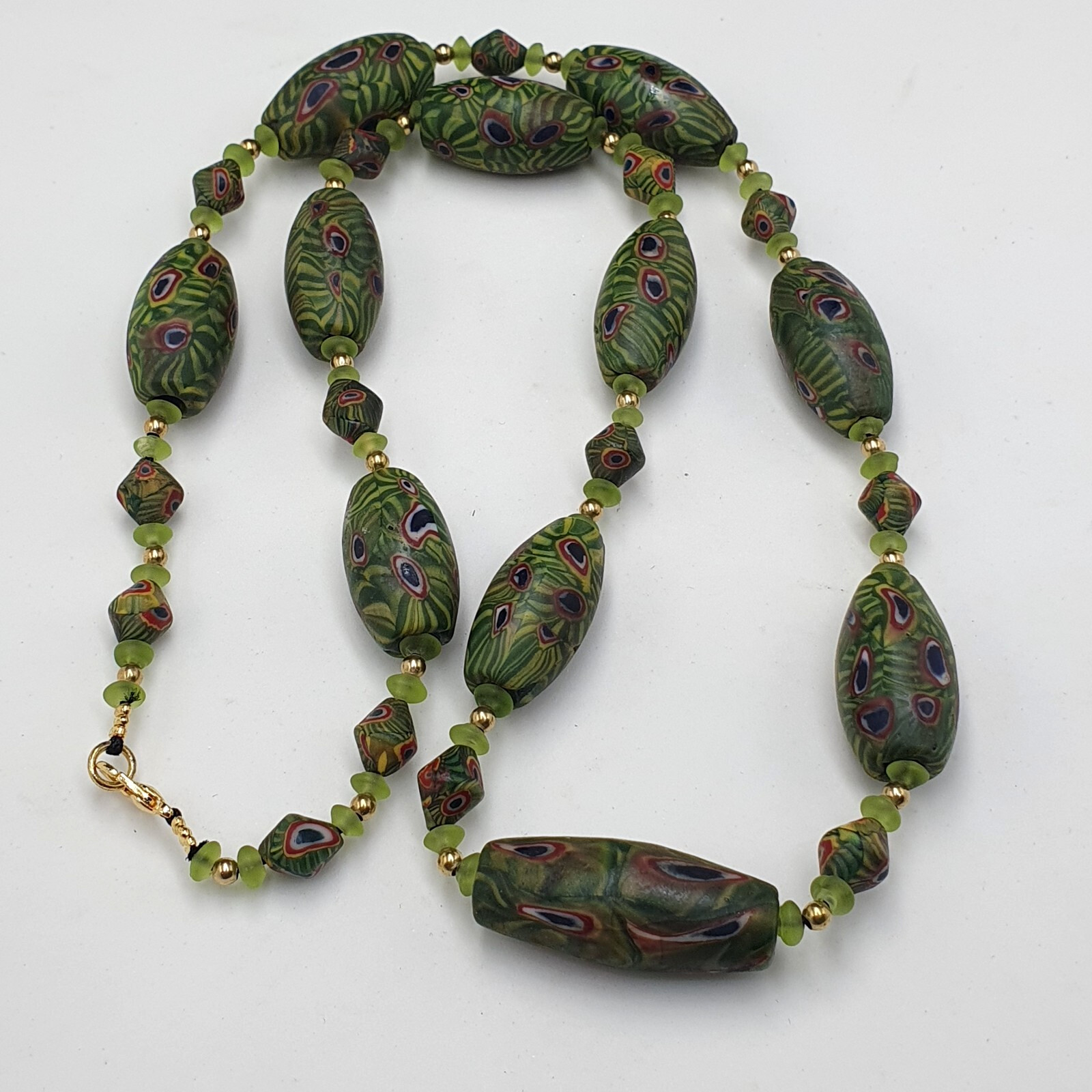 Vintage Venetian Style Amazing Gabri Eyes Glass Beaded Necklace