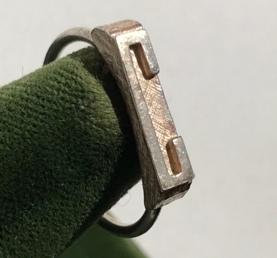 Vintage Sterling Silver Stamped Typebar Monogram “C” Ring Size 6 Adjustable