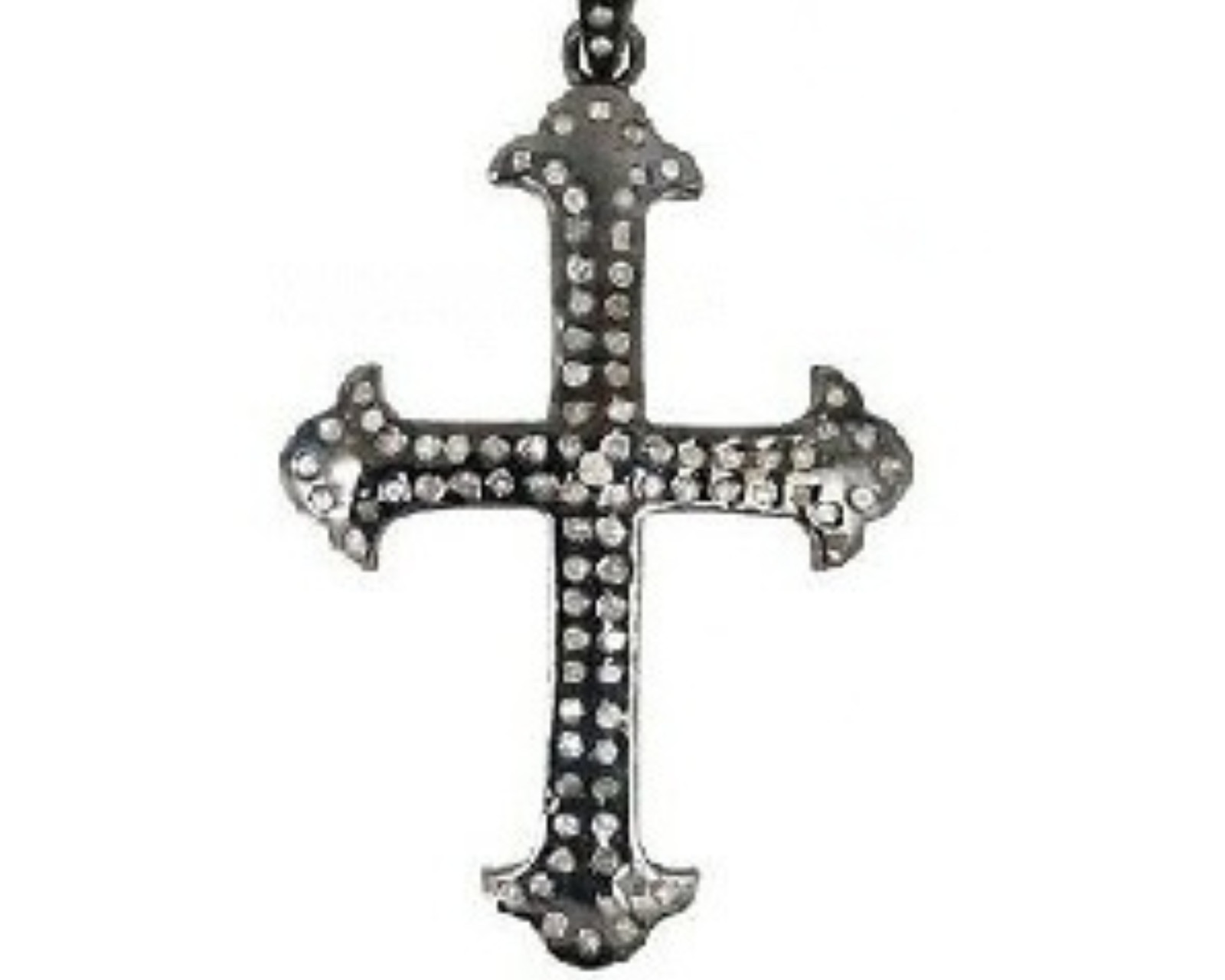 Sterling Silver Religious Victorian Cross Diamond Pendant For Unisex Adult Gift