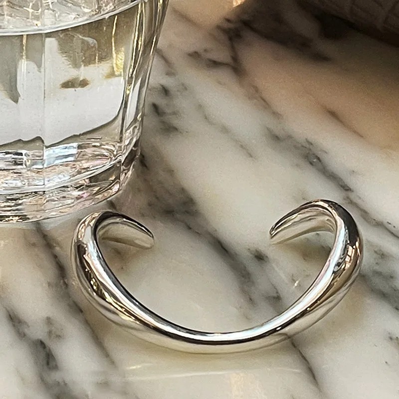 Elegant 925 Sterling Silver Bracelet Retro Vintage Open Bow Bracelet for Women