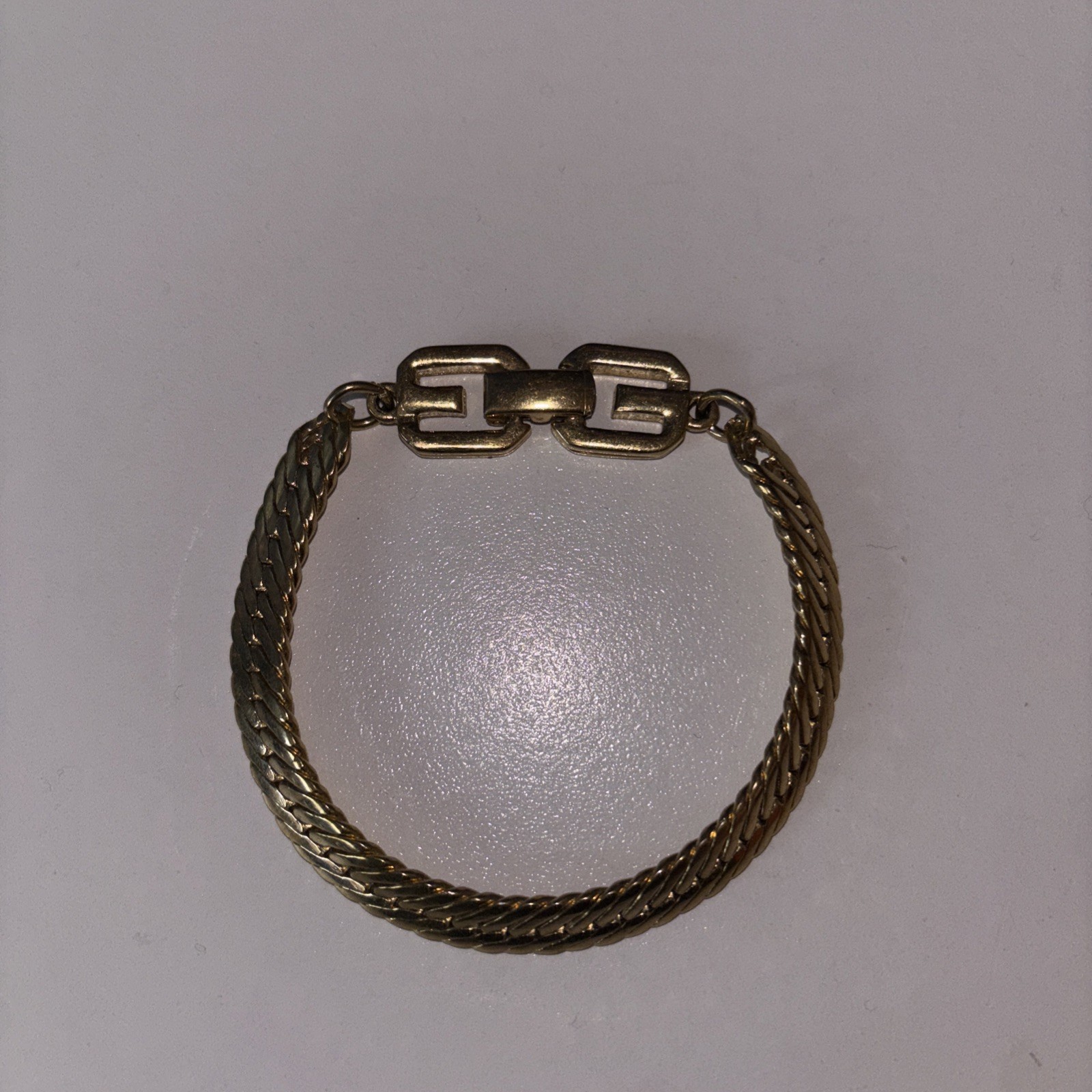 Vintage Givenchy Gold Herringbone Chain Bracelet