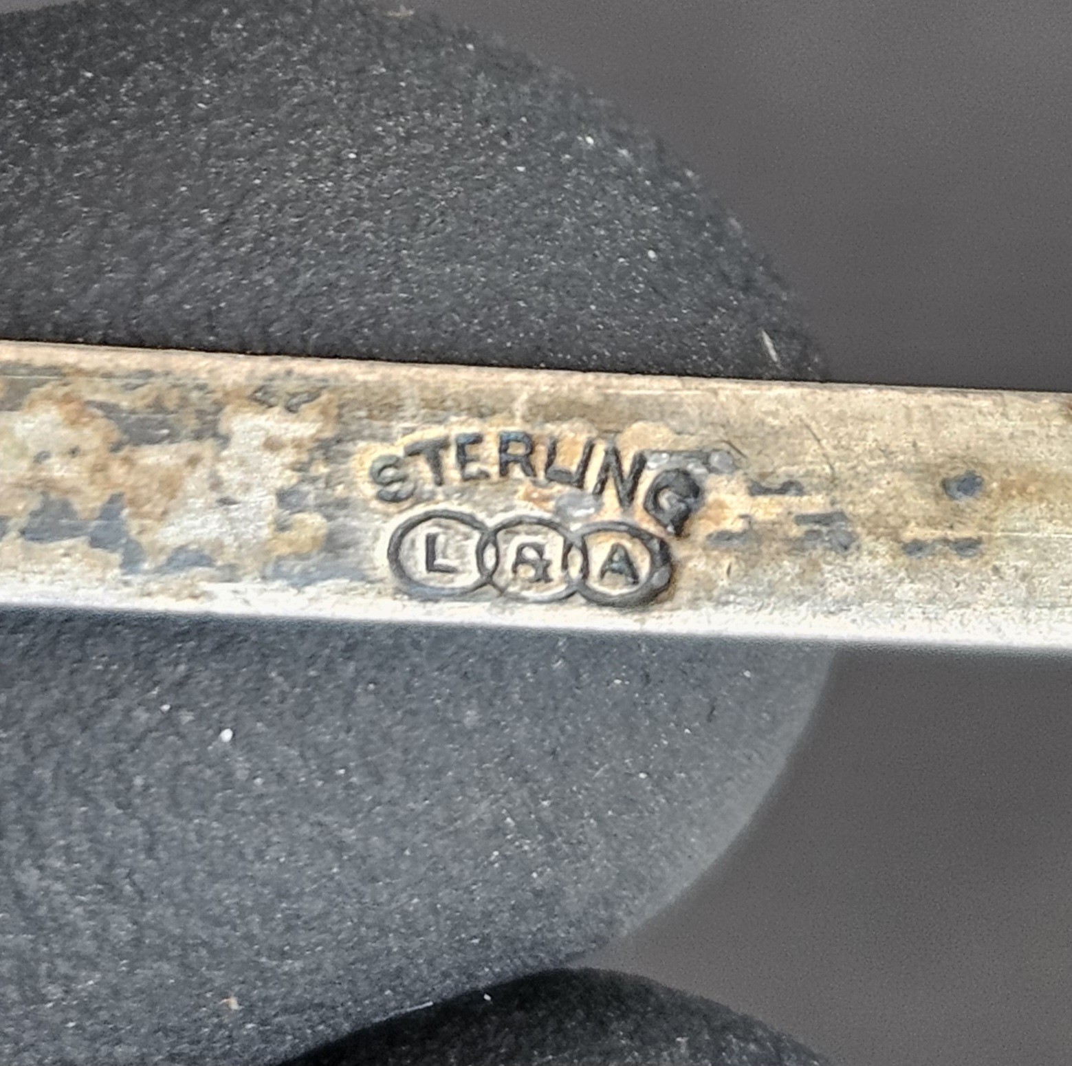 Antique Sterling Silver Engraved Bar Brooch Link & Angell L&A Pre 1915