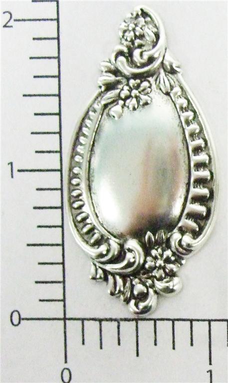 13464 Matte Silver Oxidized Victorian Tag Ornament Jewelry Finding