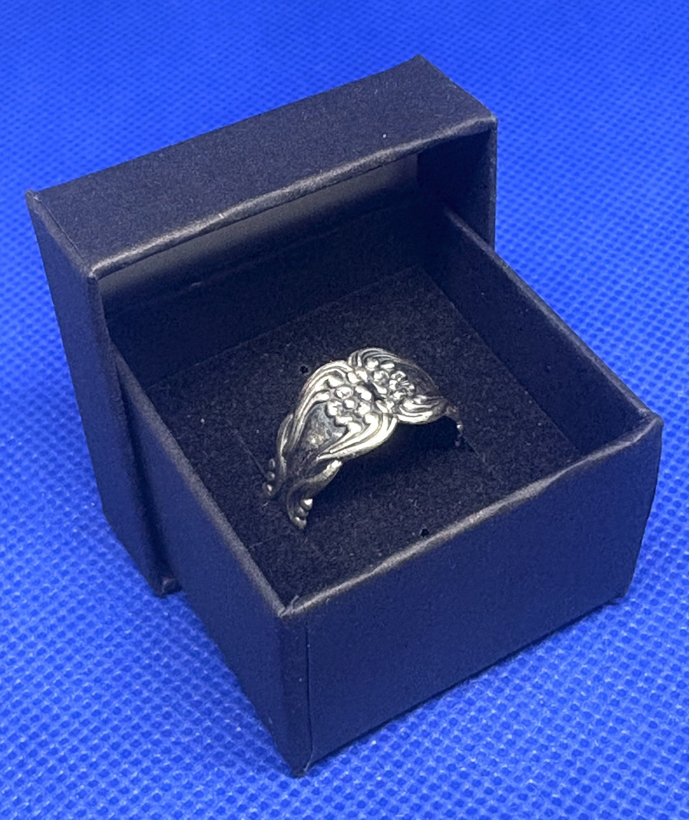 (26) 1920-1930s Antique Vintage 925 Sterling Silver Ring Adjustable – Floral