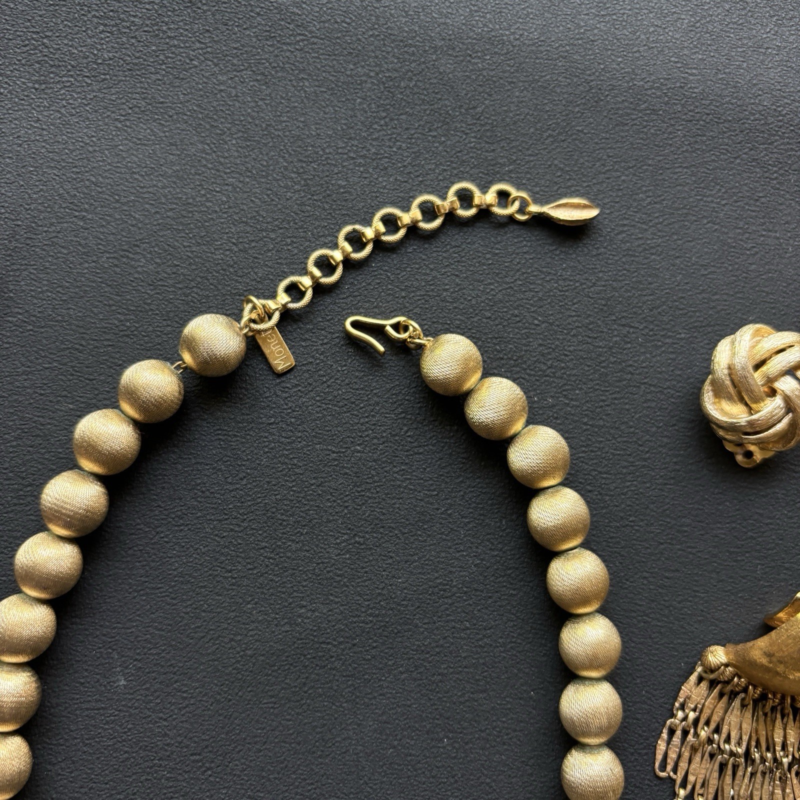 Lot 5 Vintage Monet Lisner Napier Gold Tone Jewelry Lot Necklace Clip Earrings
