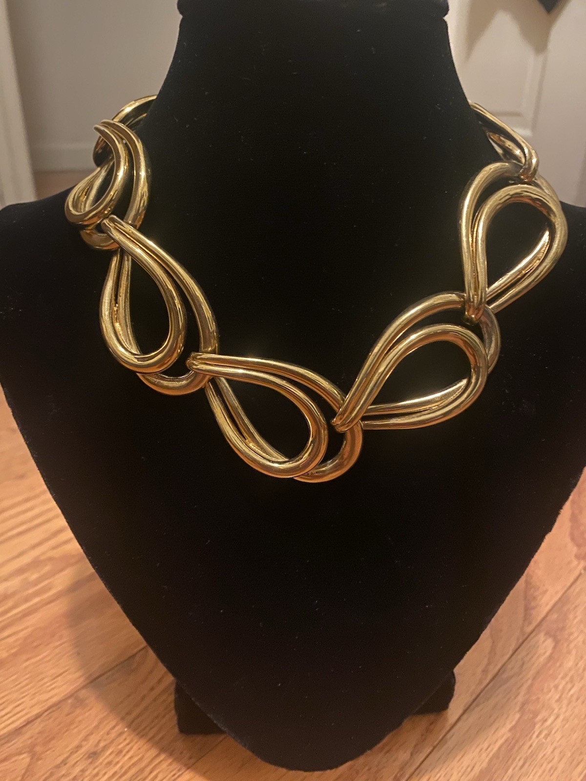 Givenchy Statement Necklace Chunky Gold Tone Signed Vintage