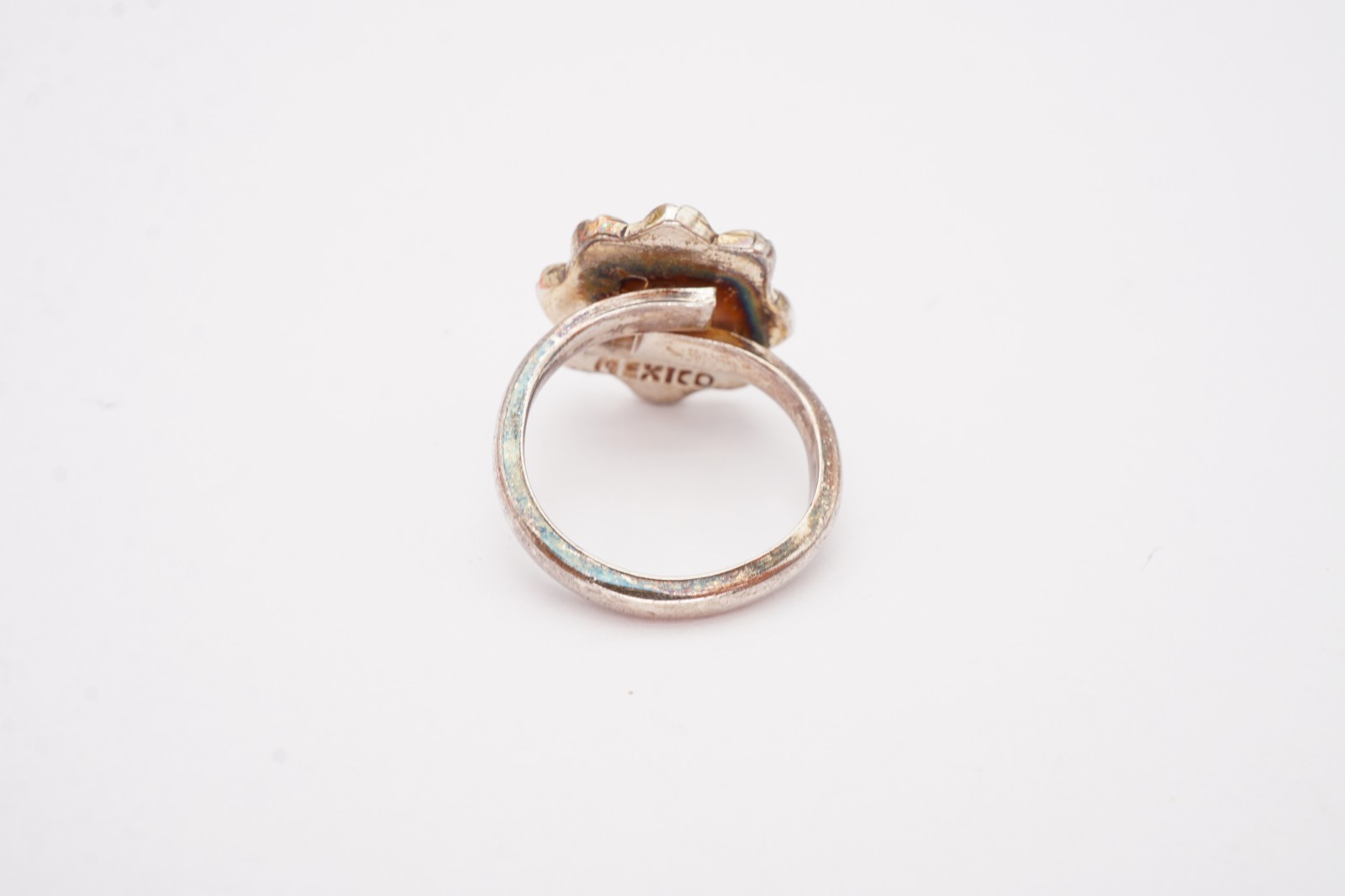 Vintage Mexico Sterling Silver 925 Flower Ring Size 5.25 Adjustable