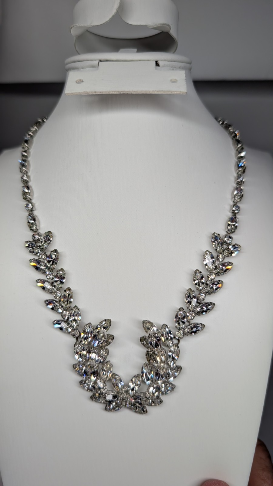 Fabulous vintage CHRISTIAN DIOR by KRAMER rhinestone adjust. statement necklace