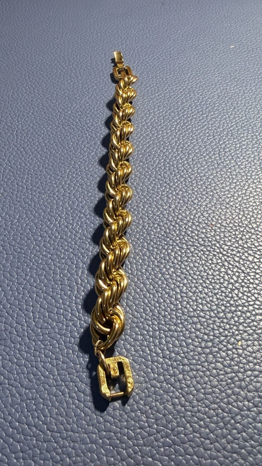 Vintage Givenchy Chunky Gold-Tone Rope Chain Bracelet with G-Logo Clasp