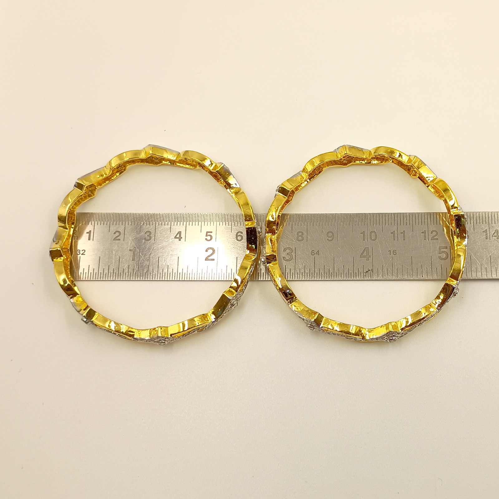 Handcrafted 22K Gold Plated Bangle Set Indian Wedding CZ Traditional Jewelry Gif