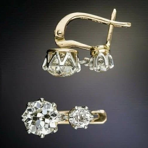 5Ct Art Deco Style Lab Created Diamond Anniversary Wedding 14K Gold FN Earrings