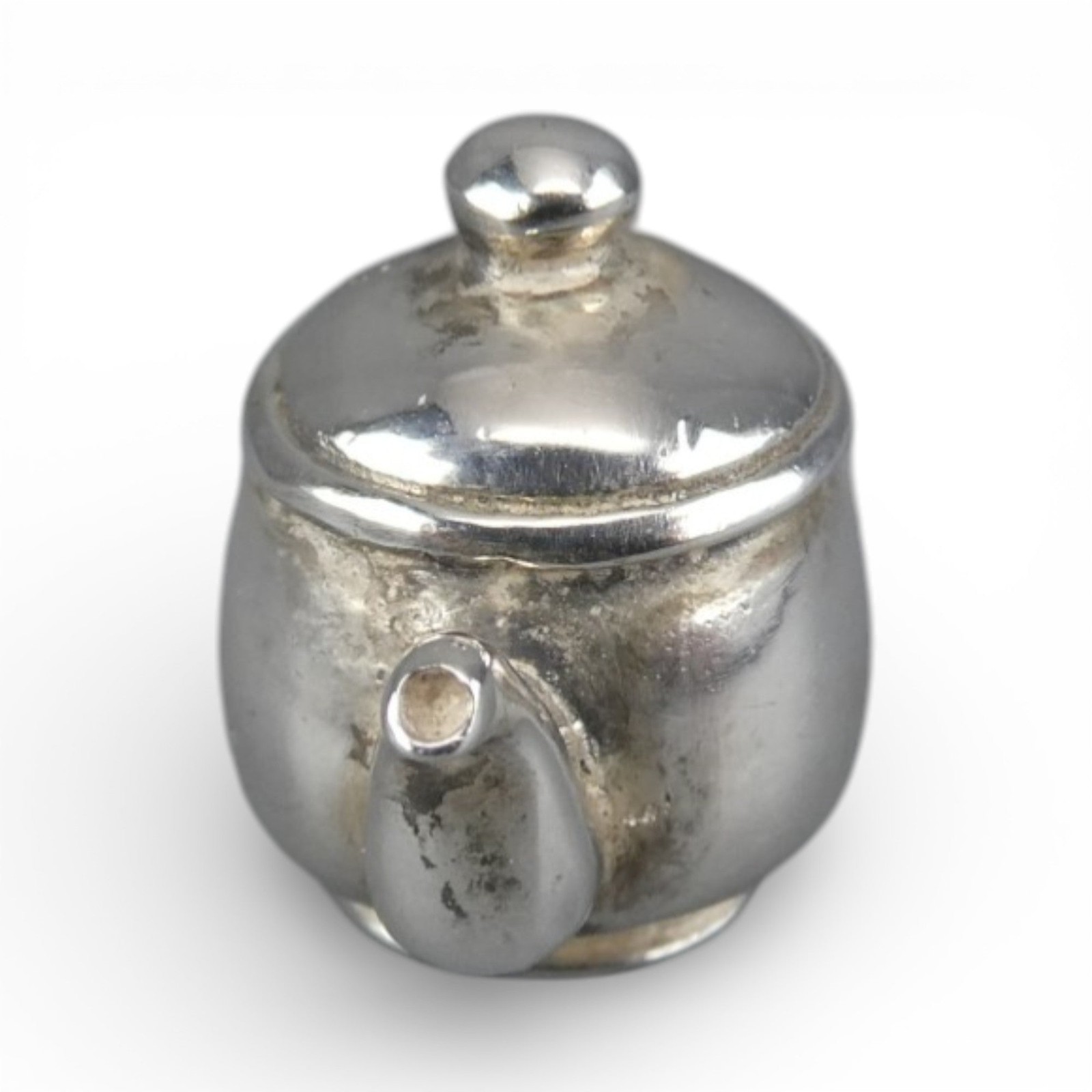 Vintage GRANDMA’S TEAPOT Charm for Bracelet STERLING SILVER Brown County NEW