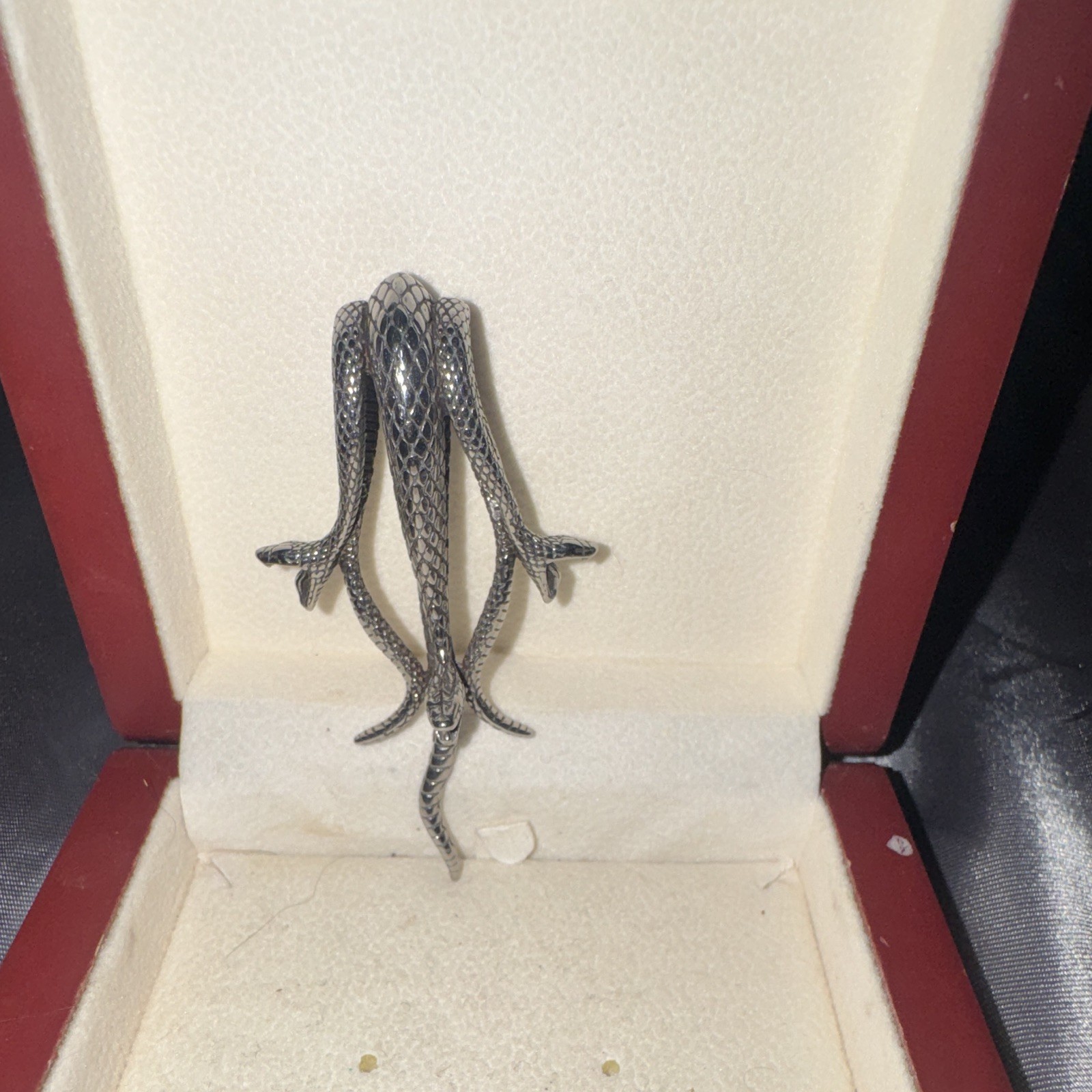Silver Tone Metal Snake Pendant