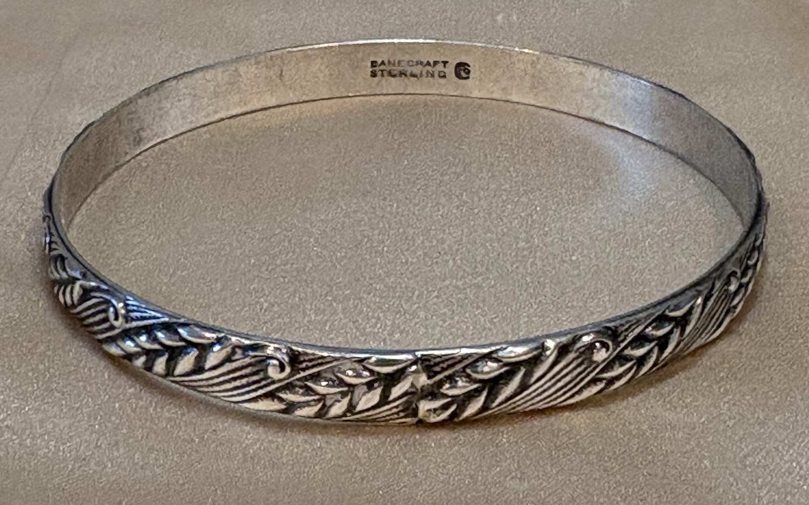 VINTAGE DECO DANECRAFT FO WHEAT STERLING 925 BANGLE BRACELET