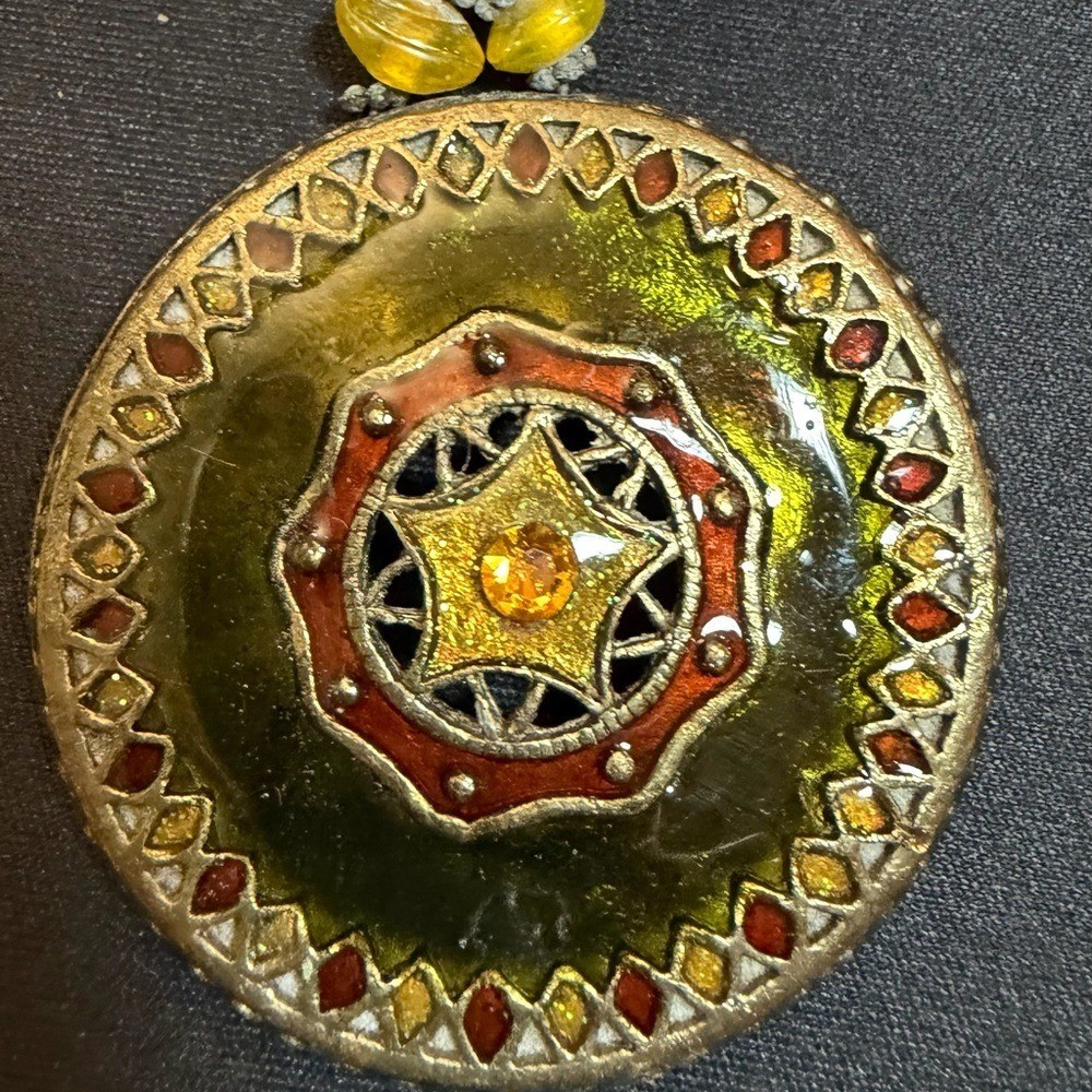Vintage Artisan Beaded Necklace and Earring Set