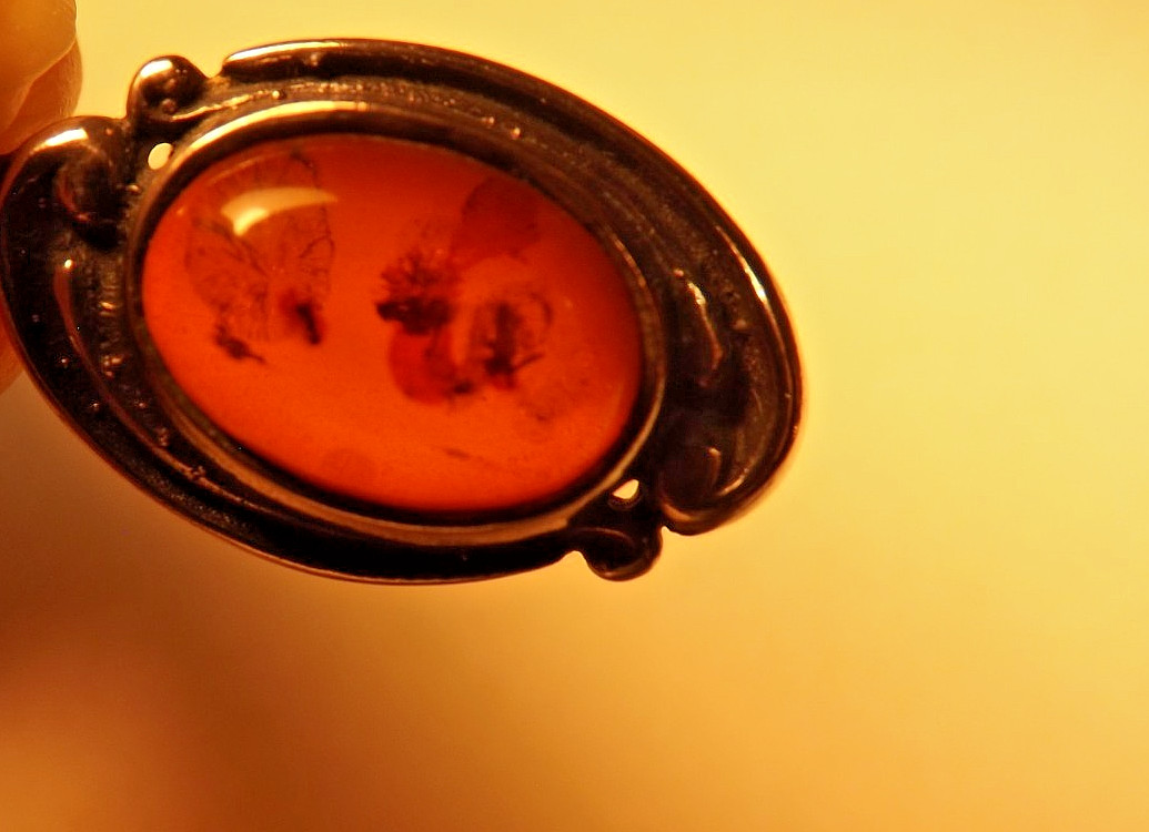 Vintage Baltic Amber/925 Large Dangle Earrings