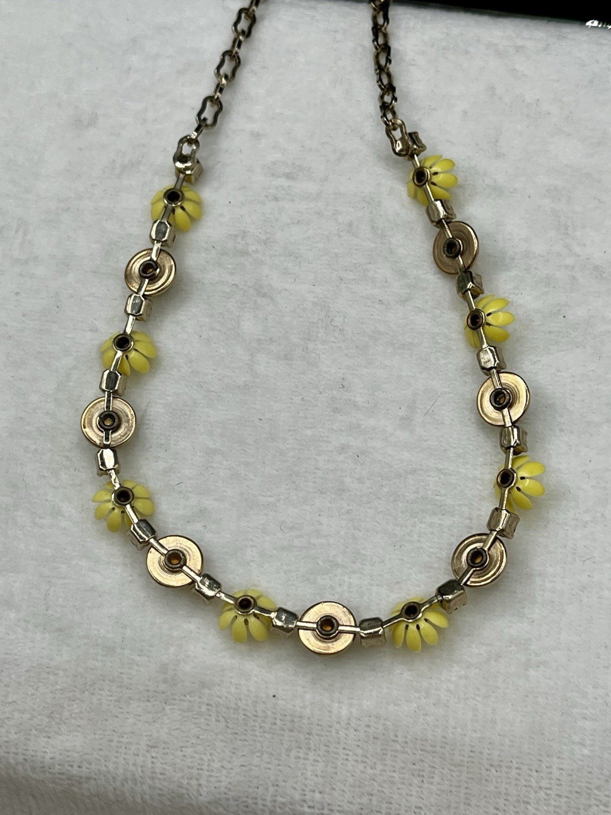 Summer Yellow Daisy Cabochon & Rhinestone MCM STYLE NECKLACE Bracelet set Choker