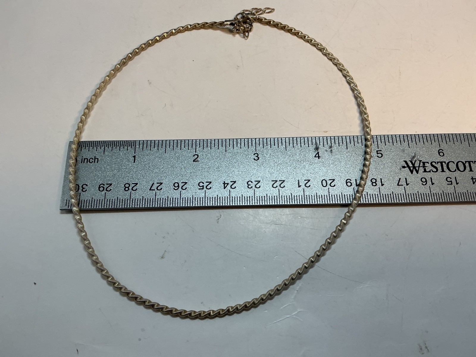 Vintage Sterling Silver Twist Neck Wire Necklace Choker Torque 14” to 16”