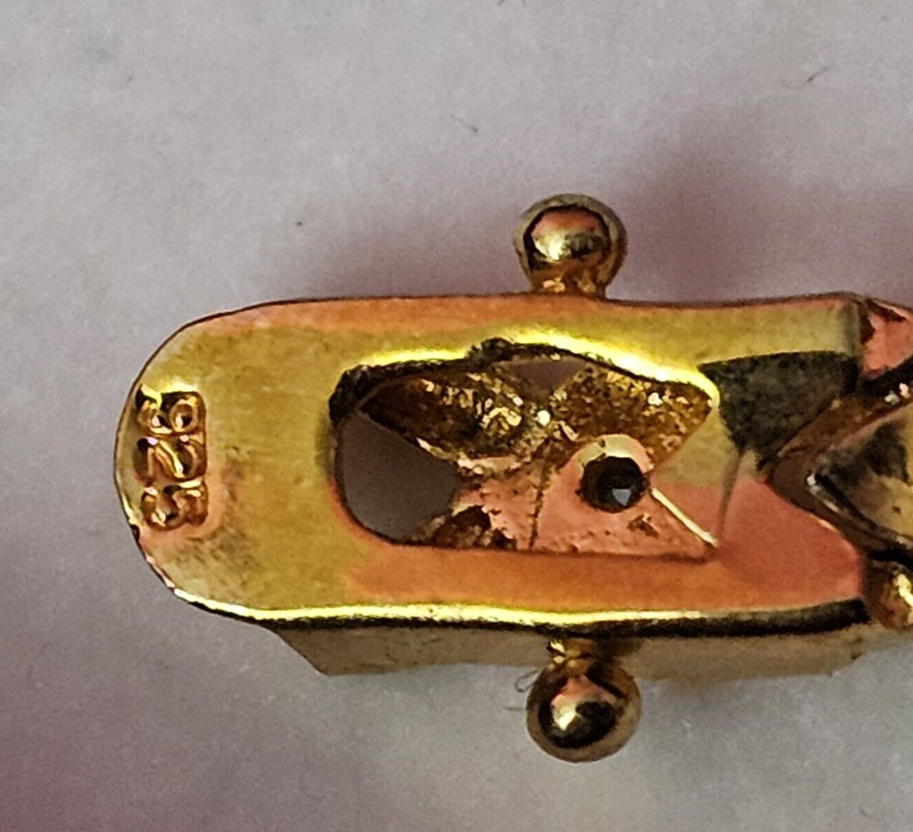 Vintage Retro 925 Gold OBJ XOXO Hugs Kisses Love Gemstone Bracelet Jewelry
