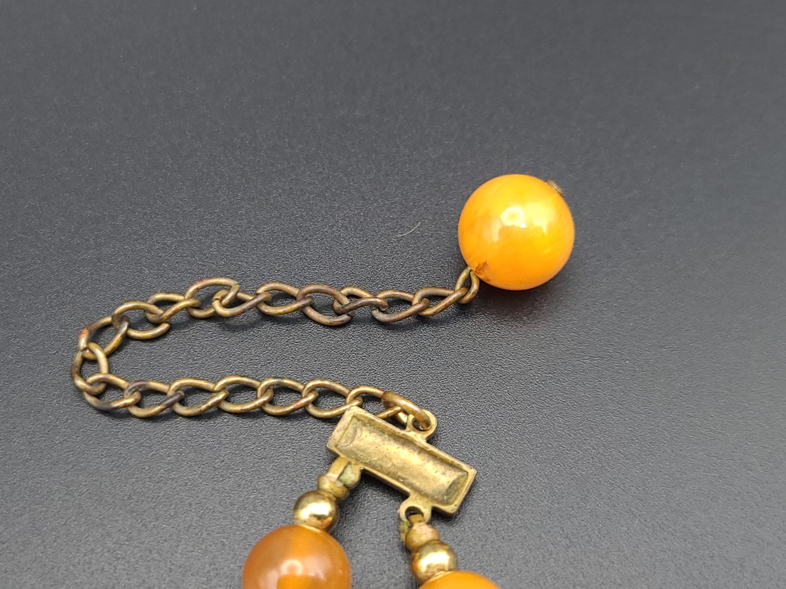 Vintage Tested Bakelite Butterscotch Double Strand Bead Necklace 16″