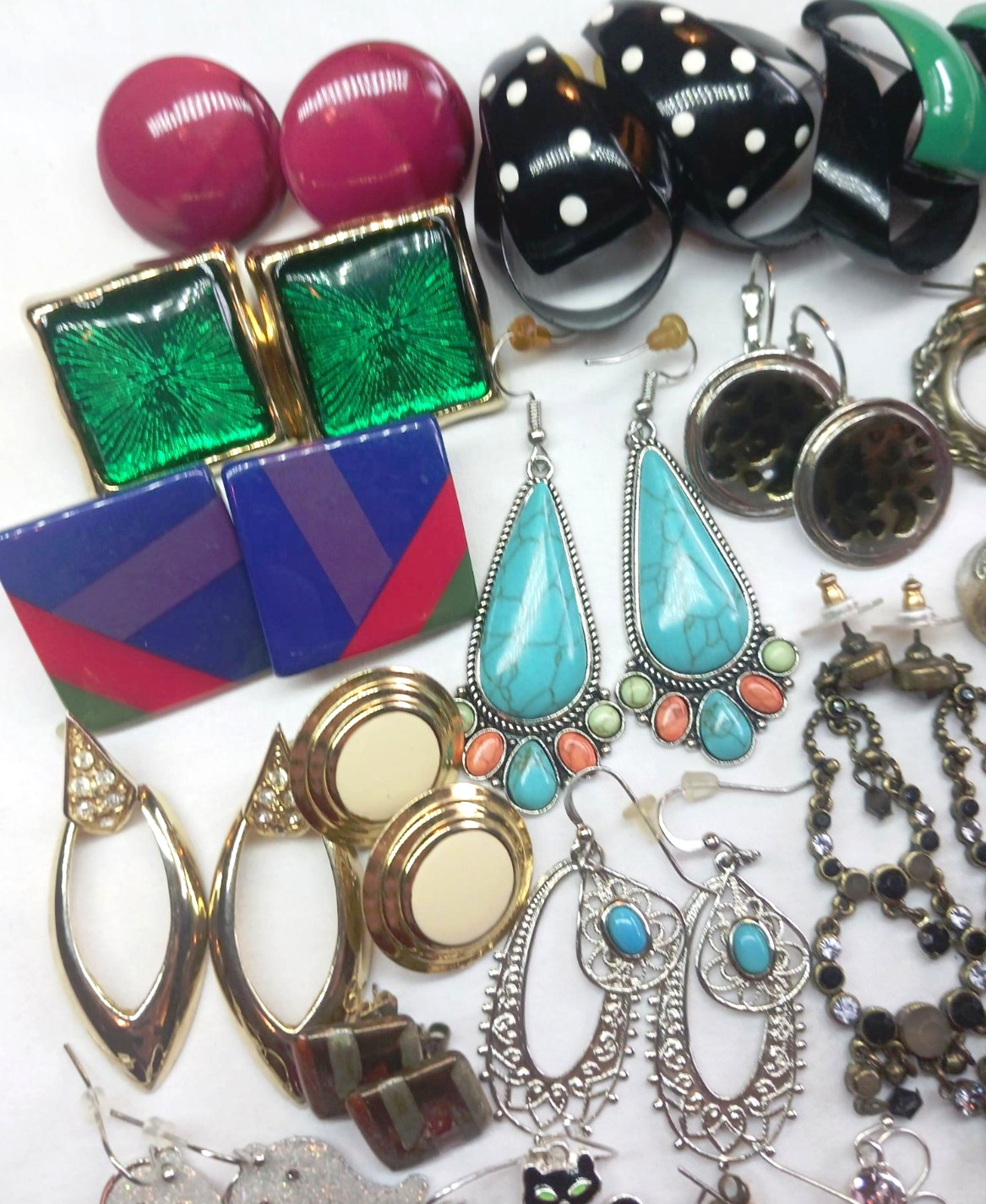 Vintage/Now Junk Drawer Earring Lot 2 – 50 Pairs Mixed Materials All Wearable