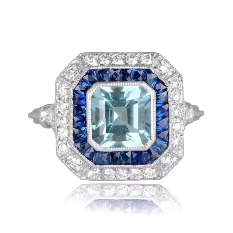 Art Deco Style 4.45Ct Lab Created Diamond Solitaire Ring 14K White Gold Finish