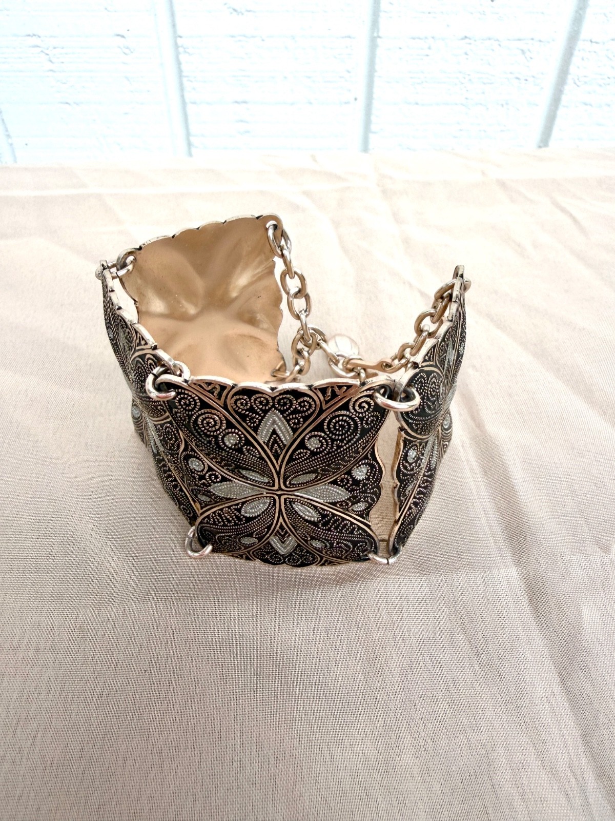 Vintage Aluminum Bracelet With 4 Panels: Made In West Germany