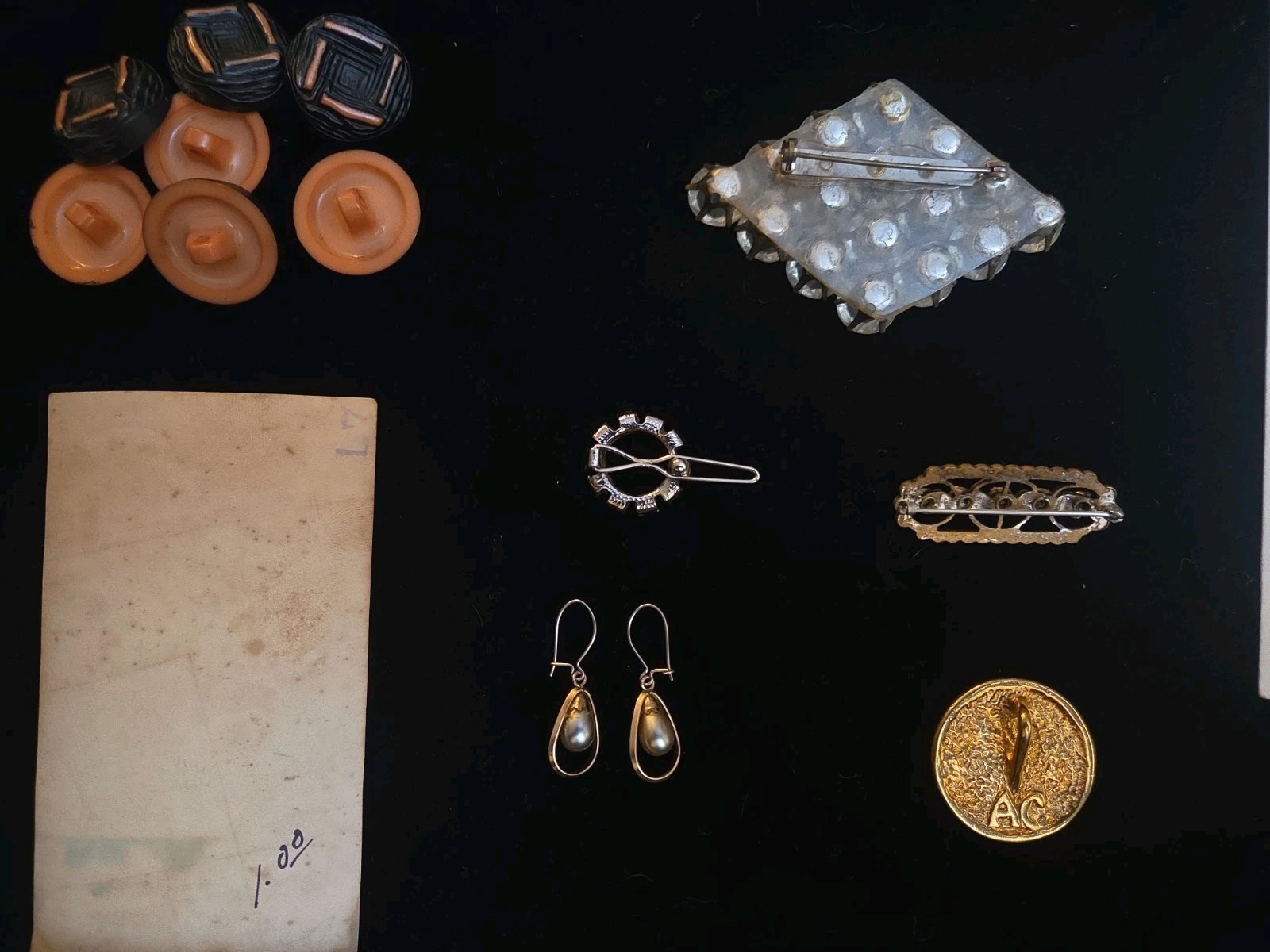 Antique Vintage Estate Jewelry Lot Brooch Mixed Lot