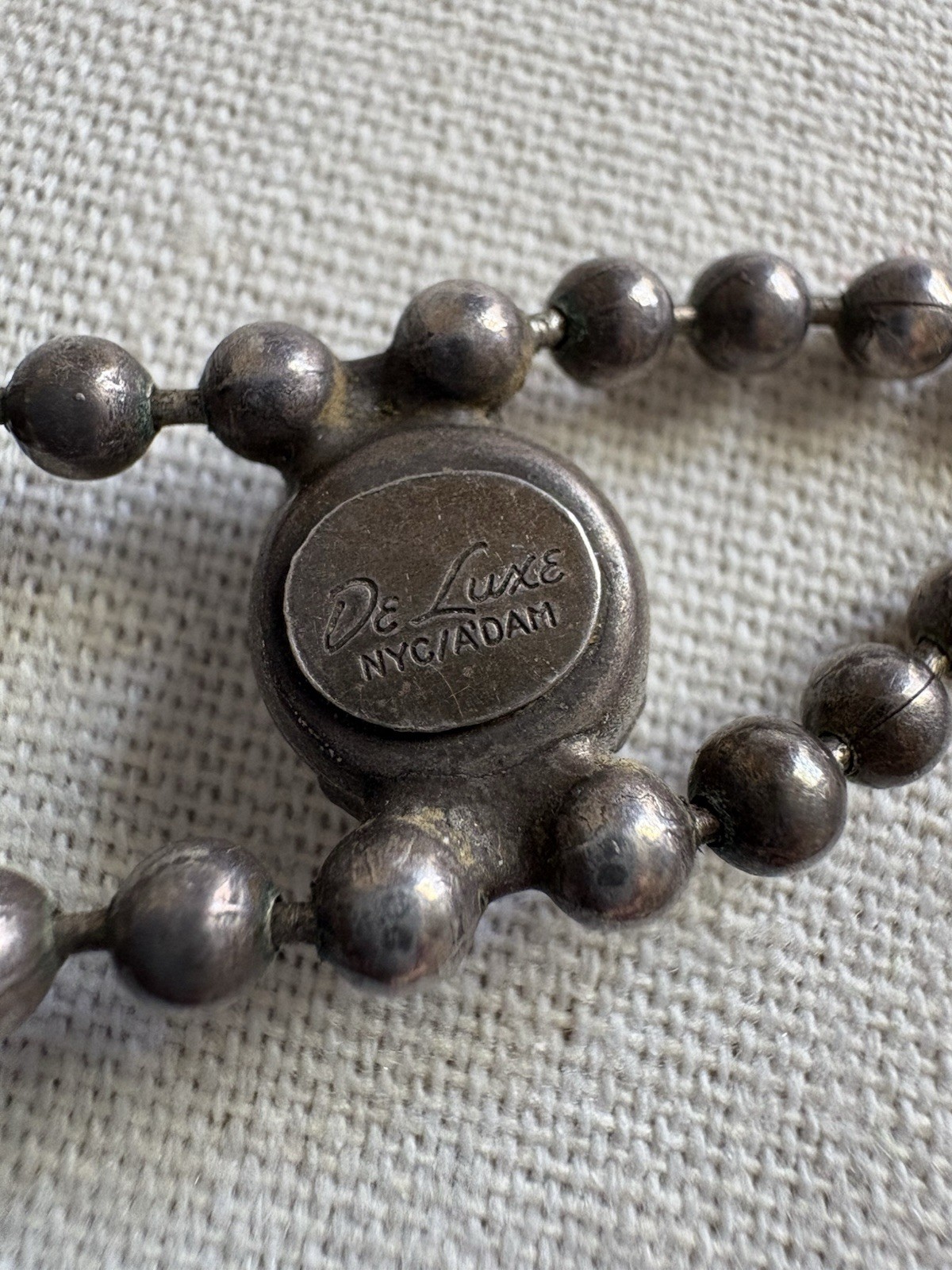 Vintage De Luxe NYC A’Dam Opalescent Glass Carbochon Choker Necklace Indie