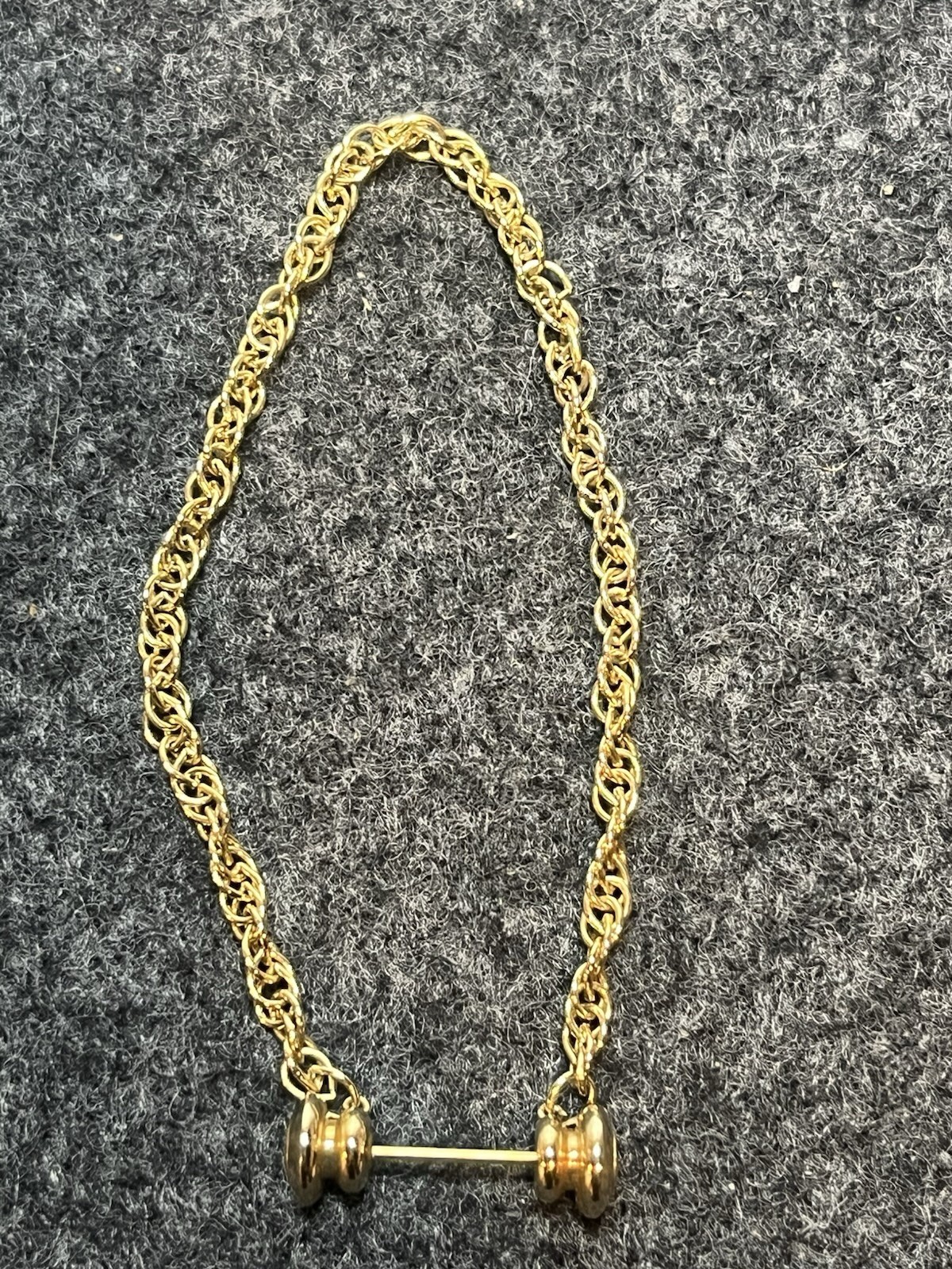 Vintage Gold Tone Necklace Toggle Bar Clasp Chunky Chain Statement