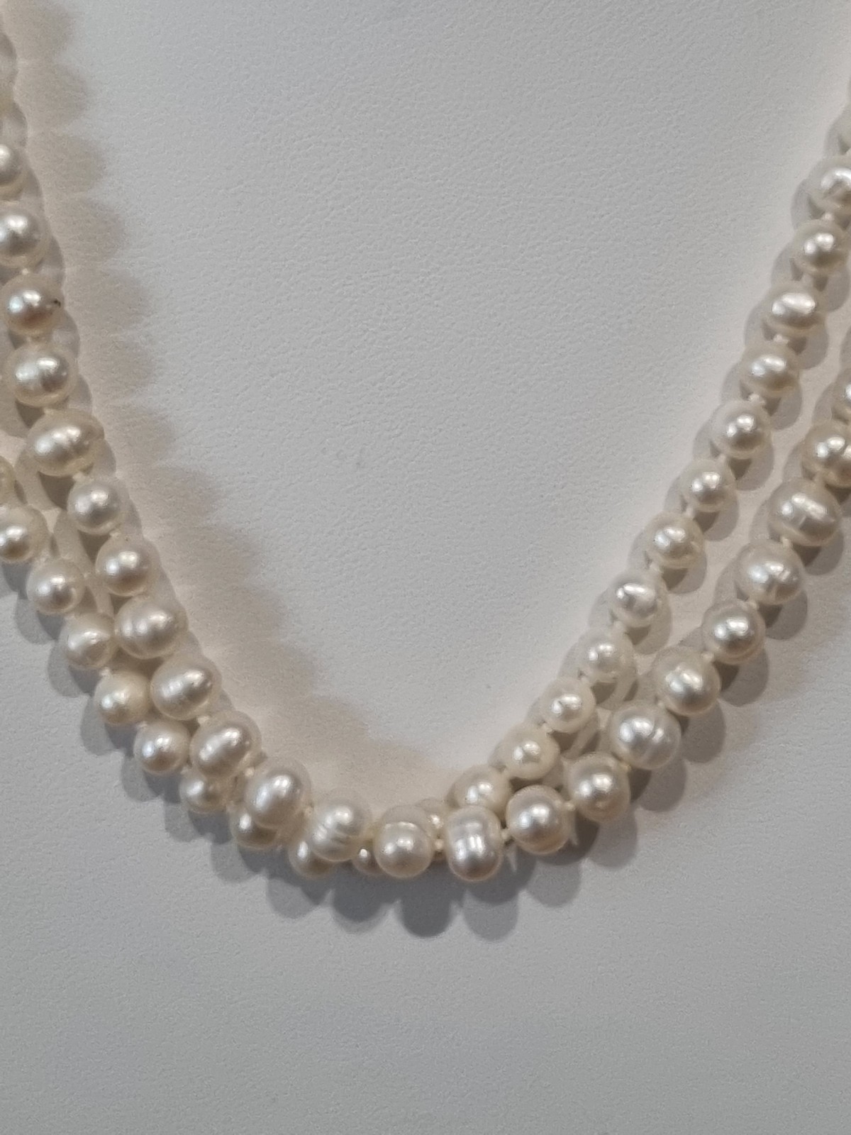 Two Vintage (2) 14k Gold Single Strand Pearl Necklaces c1990s JCM See Video