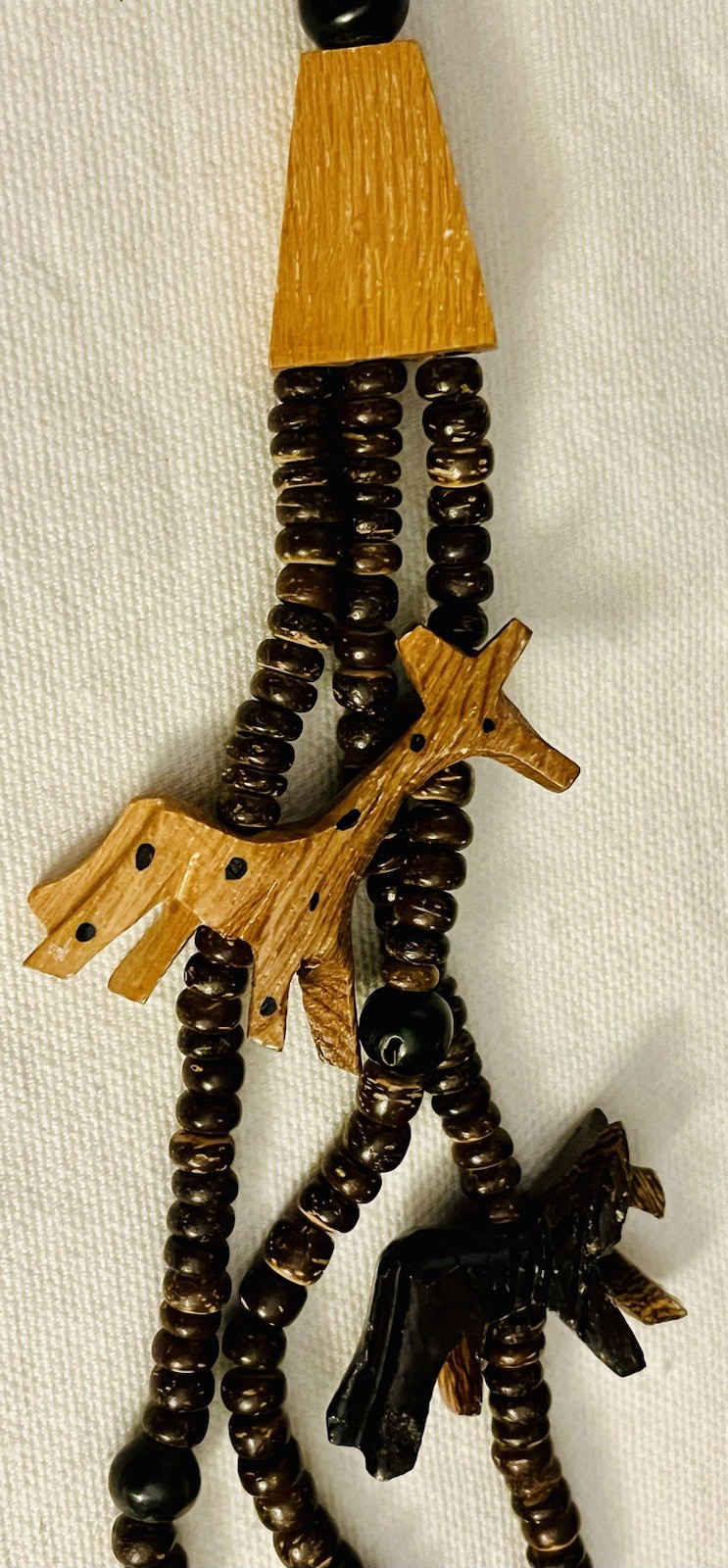 Vintage Estate Multi-Strand Safari Animals Tribal African Necklace Multi Tone