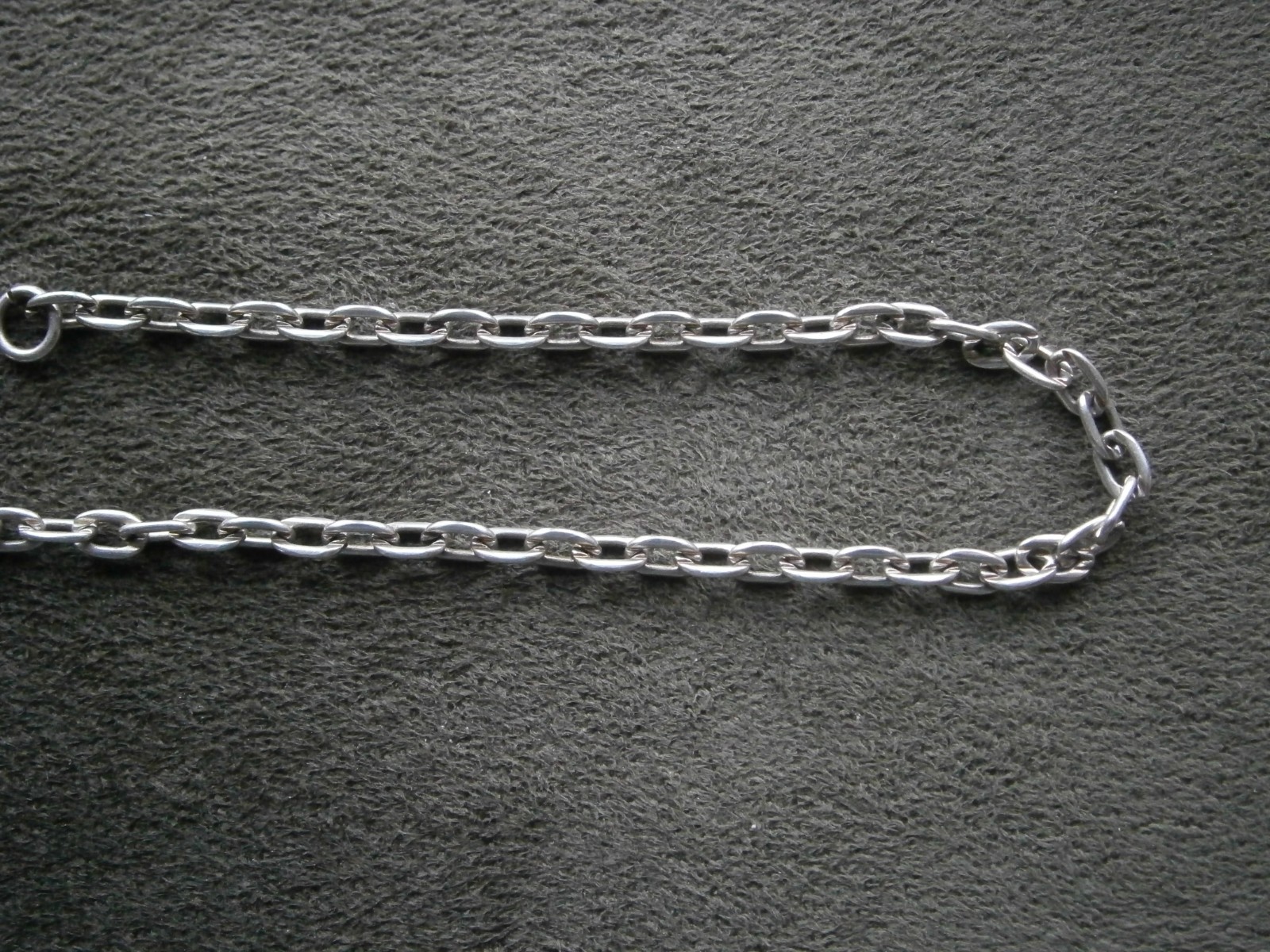 Paper Chain Flat Oval Link Vintage 835 Silver Bracelet 7″ ~ 3.6g