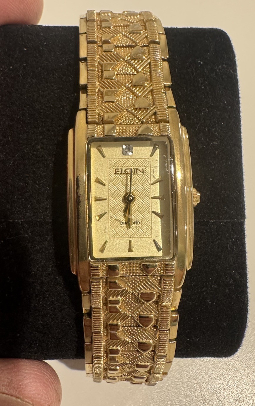 Elgin Women’s Diamond Quartz Watch EG286NB Gold Tone