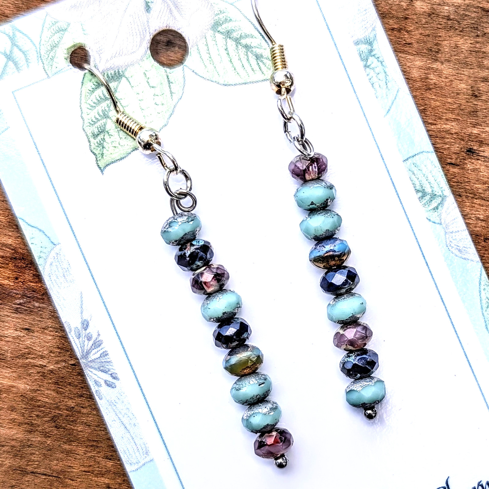 Czech glass Faceted Dangle Hook Earrings Southern Charm Dyana Whimsy Eclectic