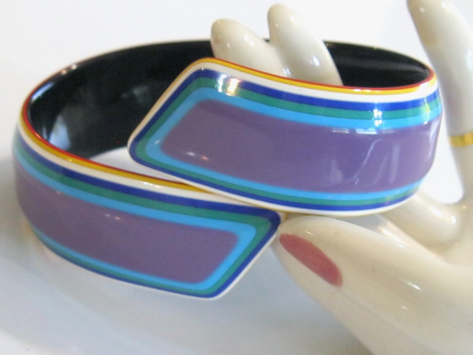 COLORFUL RETRO VINTAGE BYPASS WRAP LAYERED CELLULOSE ACETATE BANGLE BRACELET