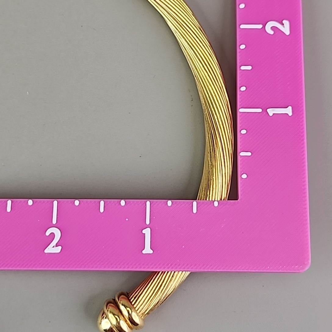 Vintage Wire Cable Torque Necklace Gold Tone Modernist Collar Rolled 14.5″