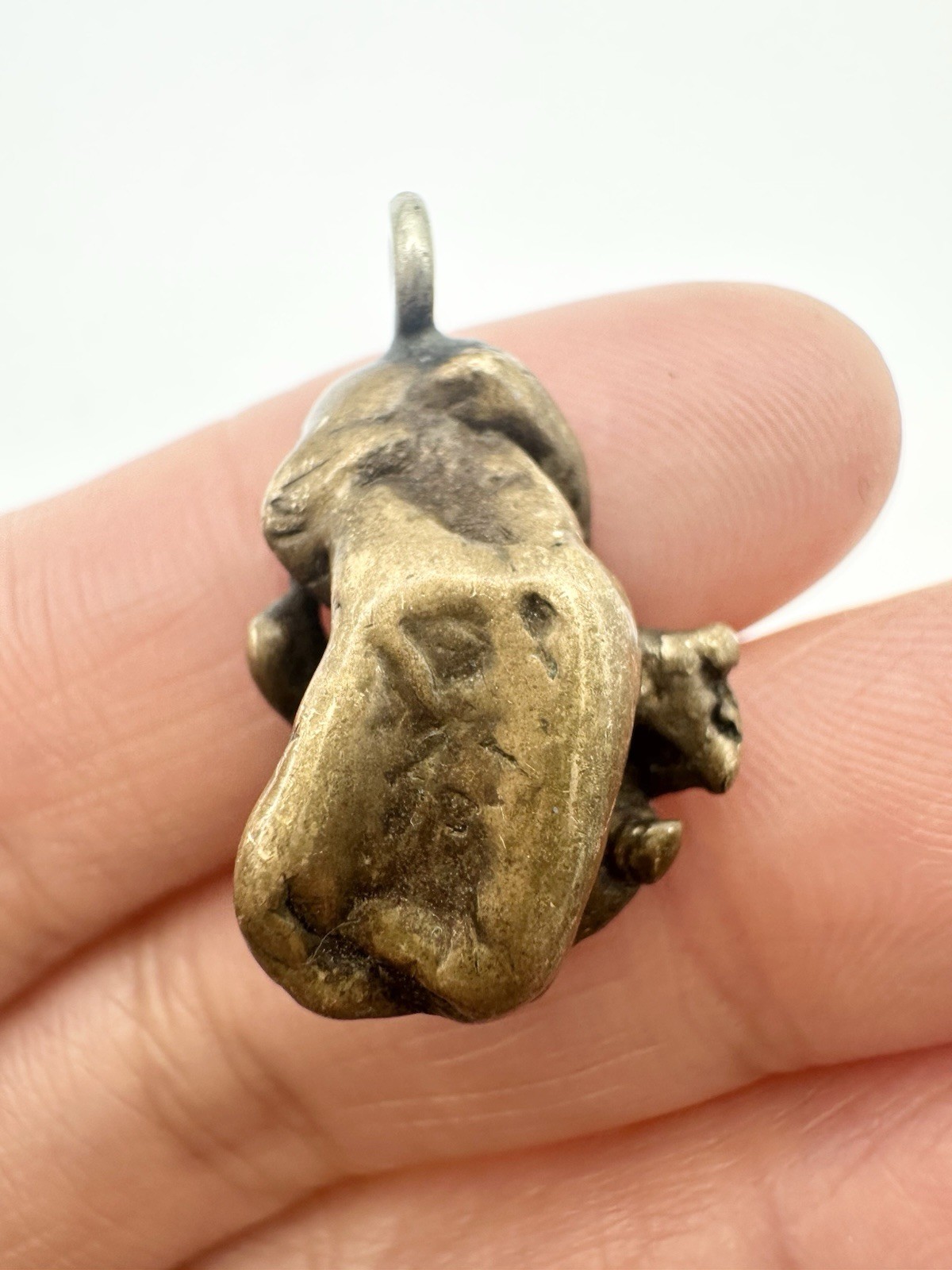 Vintage Handcrafted Bronze Abstract Nugget Pendant