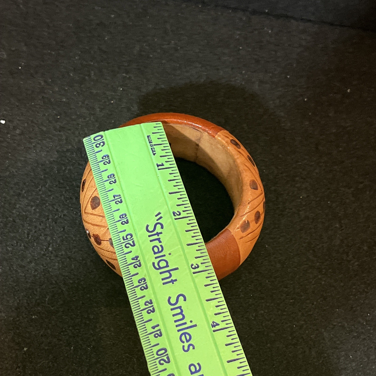 Vintage Tribal African Leather Bangle Bracelet Boho Jewelry