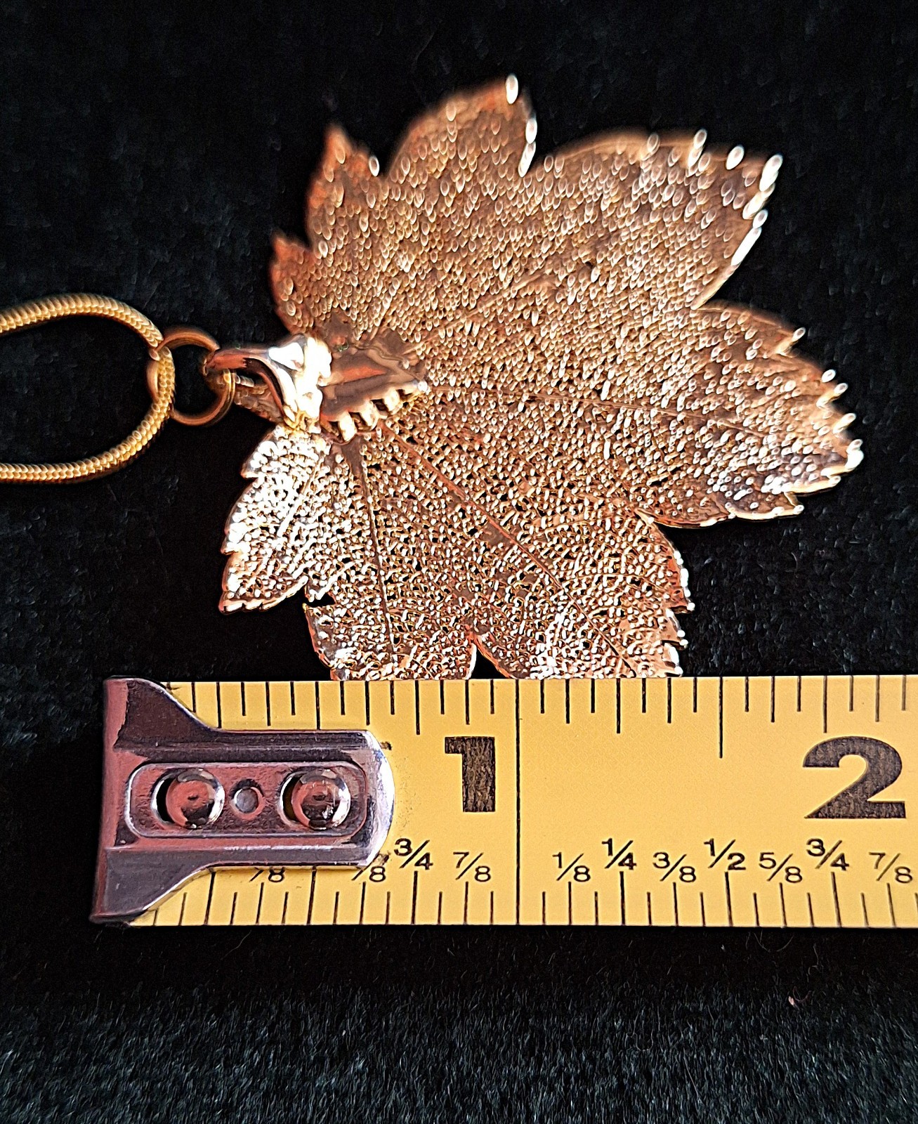 Vintage Canadian Sugar Maple Leaf 24K Gold Dipped Pendant on a 18KGP Snake Chain